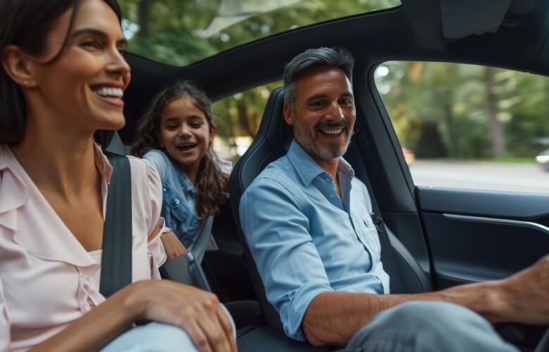 chico y chica dentro de un coche